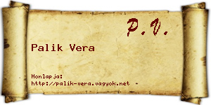 Palik Vera névjegykártya